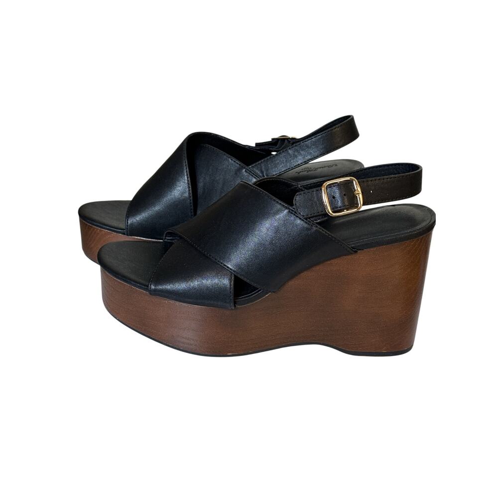 Universal Thread Naomi Platform Wedge Sandals Bla… - image 3